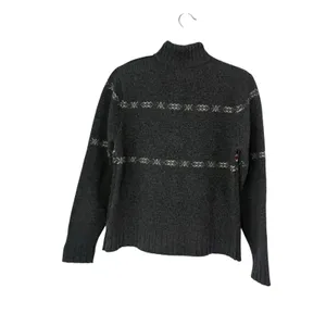 Woolrich Women’s Onyx Heather Fair Isle Lambswool Sweater Medium Cabin Cozy thumbnail 2