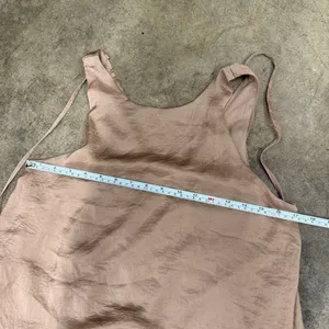 NWOT Wishlist Copper Gold Ruffle Satin Flowy Shift Slip Dress S thumbnail 6