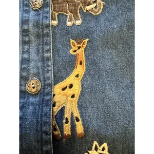 Keren Hart Denim Shirt Women‎ Size Small Embroidered Long Sleeve Safari Read thumbnail 6