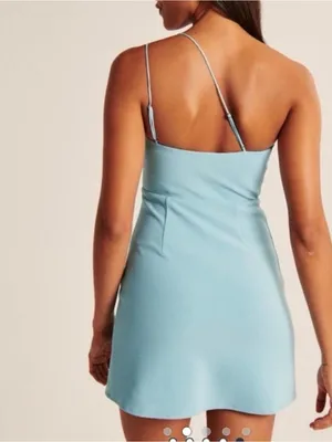 Abercrombie & Fitch Baby Blue One-Shoulder Mini Dress thumbnail 2