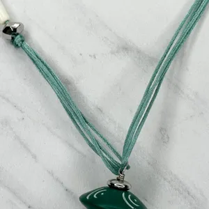 Chico's Silver Tone Faux Turquoise Beaded Pendant Necklace ✨ thumbnail 6