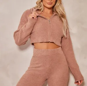 Brown Teddy Knit Matching Set thumbnail 1