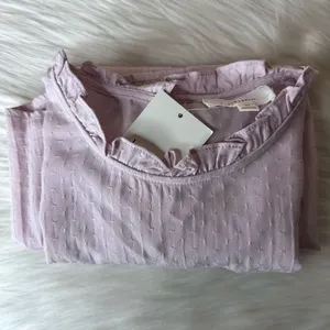 Bohme Ruffle Short Sleeve Top in Rose Size Small thumbnail 15