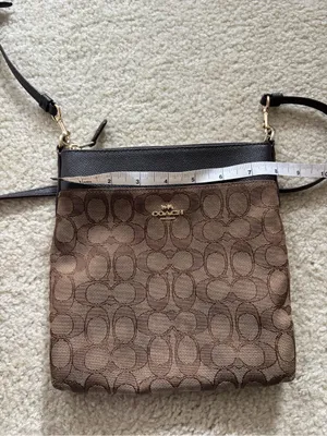 Coach Brown Signature Crossbody with Black Leather Trim thumbnail 5