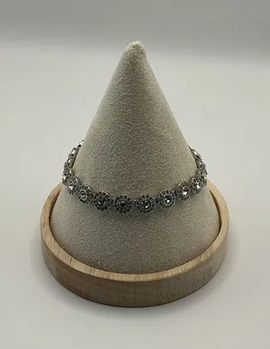Swarovski Crystal Station Bracelet Silver Tone 7” NWT thumbnail 1