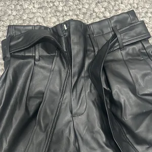 Zara‎ Faux Leather High Rise Shorts W Belt thumbnail 2