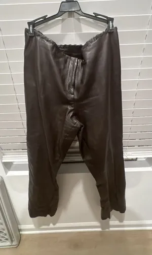 Vintage Brown Leather Pants Brown Leather Size 14 thumbnail 1