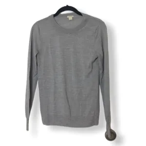 J.Crew S Gray Crewneck Sweater Ribbed Sides Soft Knit thumbnail 2