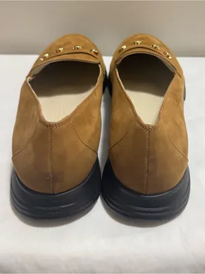 Amalfi by Rangoni Italy Suede Studded Loafers Slip On Shoes Brown Tan Size 9.5 thumbnail 3