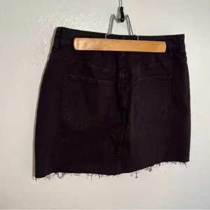 Pacsun Womens Size 26 Button Front Denim Mini Skirt Black Cut Off Stretch Cotton thumbnail 8