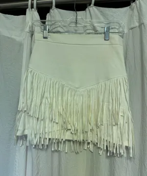 White Fringe Mini Skirt thumbnail 3