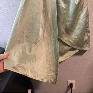 Lulu’s Always Celebrating Sage Green Satin Off-the-Shoulder Mini Dress thumbnail 7
