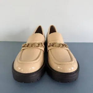 Sam‎ Edelman Taelor Chain Lug Sole Patent Leather Wheat Platform Loafers thumbnail 3