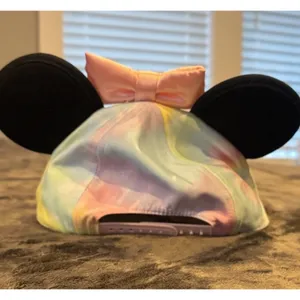MINNIE MOUSE BASEBALL CAP HAT Adjusts Tie Dye Minnie EARS Disney Embroidered Bow thumbnail 3