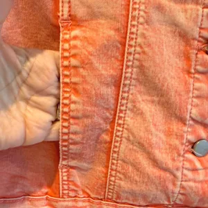 Marie Claire Jeans Women XL Coral Pink Acid Wash‎ Embroidered Denim Jacket thumbnail 9