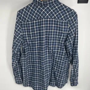 Eddie Bauer Blue White Plaid Flannel Button Down Shirt Womens XL Long Sleeve thumbnail 3