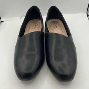 Clarks wide Juliet Palm black grain leather loafers women’s Size 7 1/2 thumbnail 9