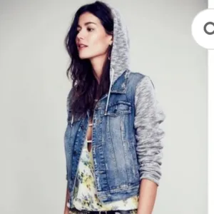 Free People denim knit jacket thumbnail 11