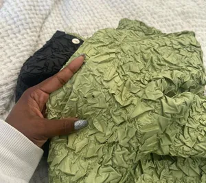 Green and black scrunchy vintage 90’s button down top thumbnail 6