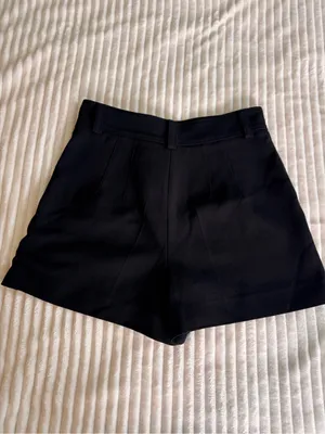 Zara Women's Black Tailored High-Waist Shorts with Pin Tuck Detailing Size S thumbnail 4