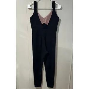 H&M Sport Black One-Piece Jumpsuit Size M | Activewear Bodysuit Yoga Pilates Rom thumbnail 2