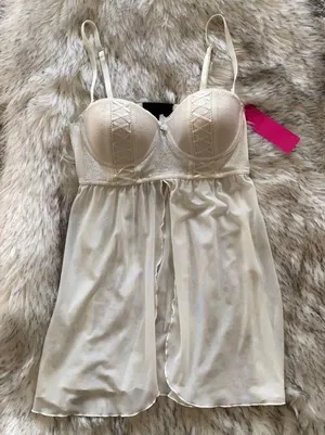 NWT Very Sexy Lace Trim Babydoll Chemise thumbnail 1