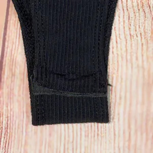 Edikted Black Ribbed Strapless Cutout One-Piece Bodysuit Medium thumbnail 3