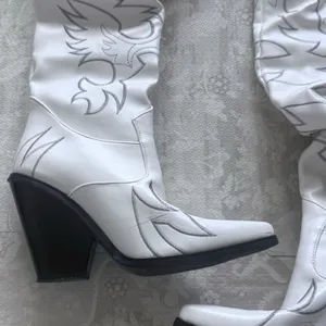 Sergio Todzi Thigh High Boots Western Cowboy Boots Size 37 US 6.5 White thumbnail 5