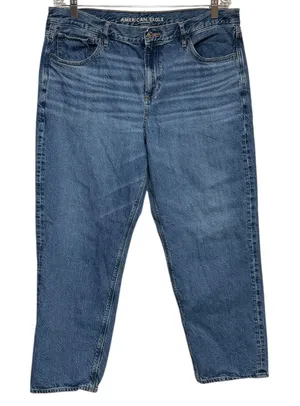 American Eagle 90s Straight High Rise Denim Jeans 16 Short thumbnail 1