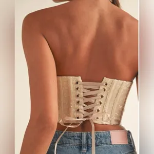 NEW Mable Sequined Bridal Bachelorette Wedding Fairy Lace Up Club Corset L thumbnail 2
