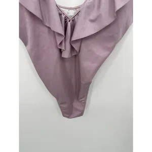 Victoria's Secret Womens Purple Ruffle Deep V Bathing Suit Sz M NWT Swimsuit‎ thumbnail 3