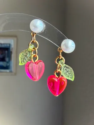 Handpicked Handmade fairy cute Kawaii retro whimsy dangle earrings 🍃💕 thumbnail 3