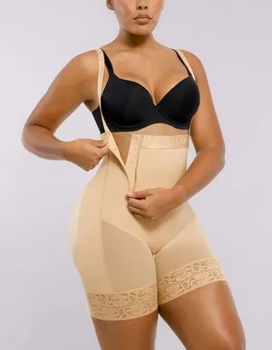Shapellx AirSlim Postpartum Side Zipper Support Shorts Beige XL Shapewear thumbnail 1