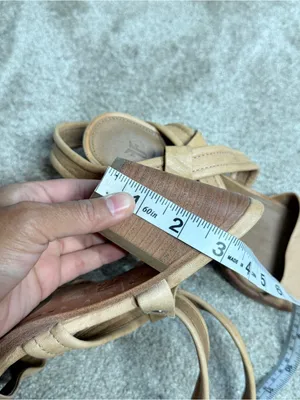 Frye Women’s Dani Criss Cross Sandals Block Heels Leather Strappy in Tan 8 thumbnail 12