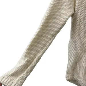 Talbots S Cable Knit Bobble Sweater Ivory Chunky Cozy Winter‎ Holiday Xmas Wool thumbnail 3