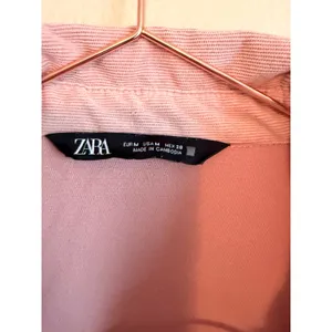 Zara‎ Corduroy Shirt Women Medium Pink Oversized Shacket Button Down Long Sleeve thumbnail 7