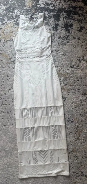 Material Girl White Sleeveless Maxi Dress with Geometric Texture thumbnail 1