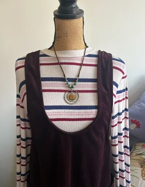 Boutique Boho Metal and Beads Necklace thumbnail 1