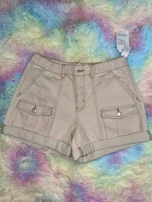 Cute khaki denim shorts Tan Size 10 thumbnail 2