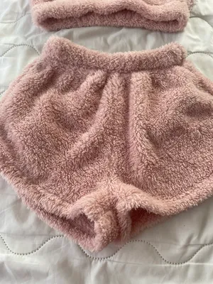 Size Small Furry Short Set Pink thumbnail 2