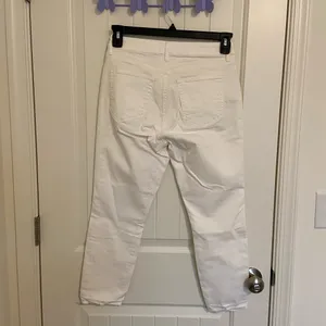 EUC LOFT women’s raw hem‎ white denim curvy skinny crop jeans size 27 thumbnail 5