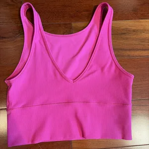 Lululemon pink crop top size 8 thumbnail 2