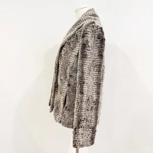 Alice and Olivia Leana Jacket Size XS Faux Fur Shawl Collar Mob‎ Wife Cozy Glam thumbnail 5