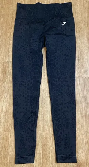 Gymshark Black Leopard-Textured High-Waist Leggings thumbnail 1