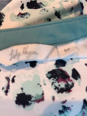 Lady Hagen Active Tank - White Aqua Purple Cheetah Print Golf Tennis - Medium thumbnail 4