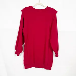 Farm Rio X Anthropologie Warm Welcome Sweatdress Sweatshirt Dress Burgundy Red thumbnail 5