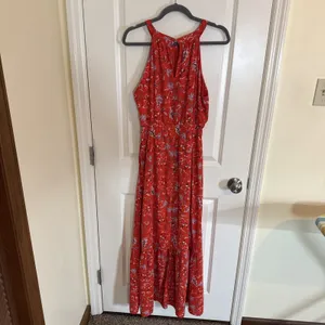 Collective Concepts Red Floral Maxi Dress Size Large Wedding Date Night Resort thumbnail 3