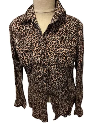 Rock 47 X Wrangler Leopard Long Sleeves Western Shirt Size Small thumbnail 1