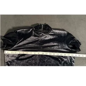 Vintage 80s Bari Jay Black Velvet Satin Belted Peplum Midi Cocktail Dress 9/10 thumbnail 7