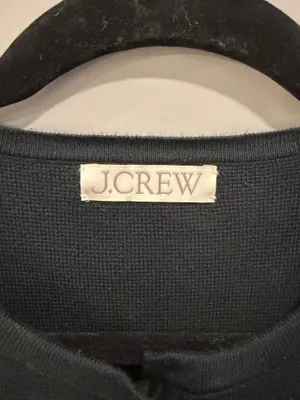 J.Crew Giselle Long Sweater Blazer Gold Button Detail Black thumbnail 6